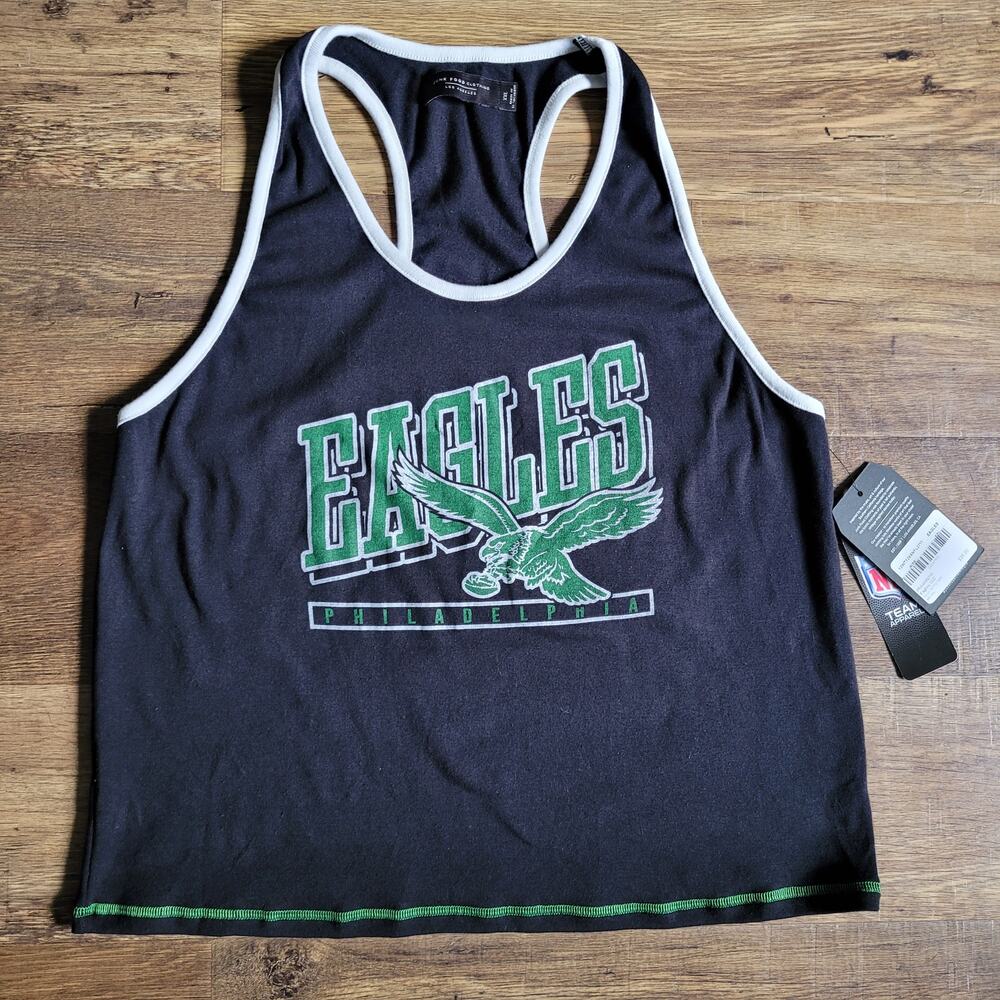 NWT Philadelphia Eagles Women Racerback Black Tank Top Size XXL Crop Philly NFL